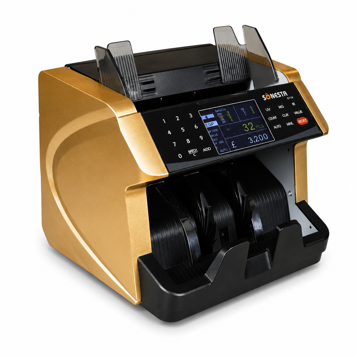 Sonesta S719 Money Counting Machine | TFT Color Display & 7-Currency Support