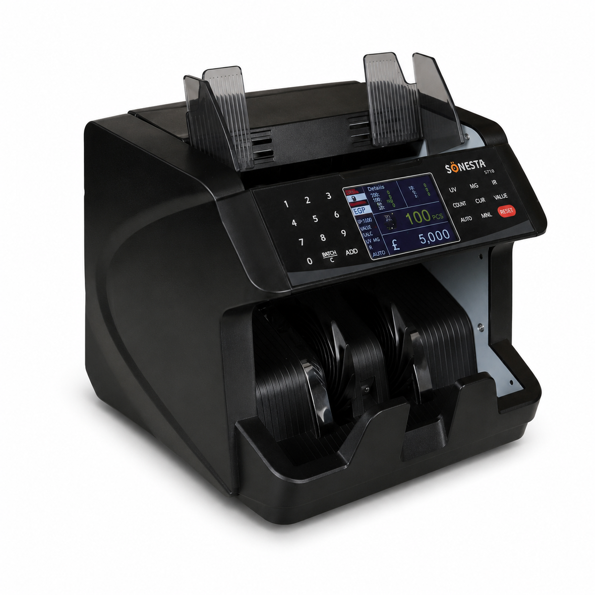 Sonesta S718 Money Counting Machine | TFT Color Display & Dual Counterfeit Protection