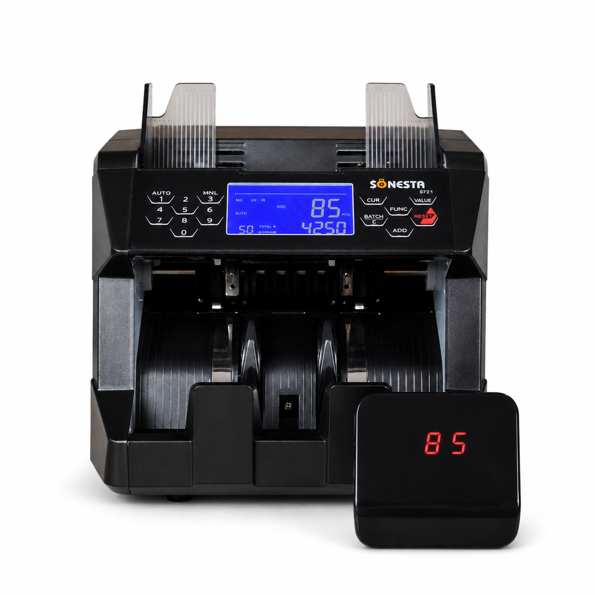 Sonesta S721 Money Counting Machine | LCD Display & Dual Counterfeit Detection