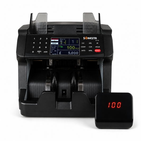 Sonesta S718 Money Counting Machine | TFT Color Display & Dual Counterfeit Protection
