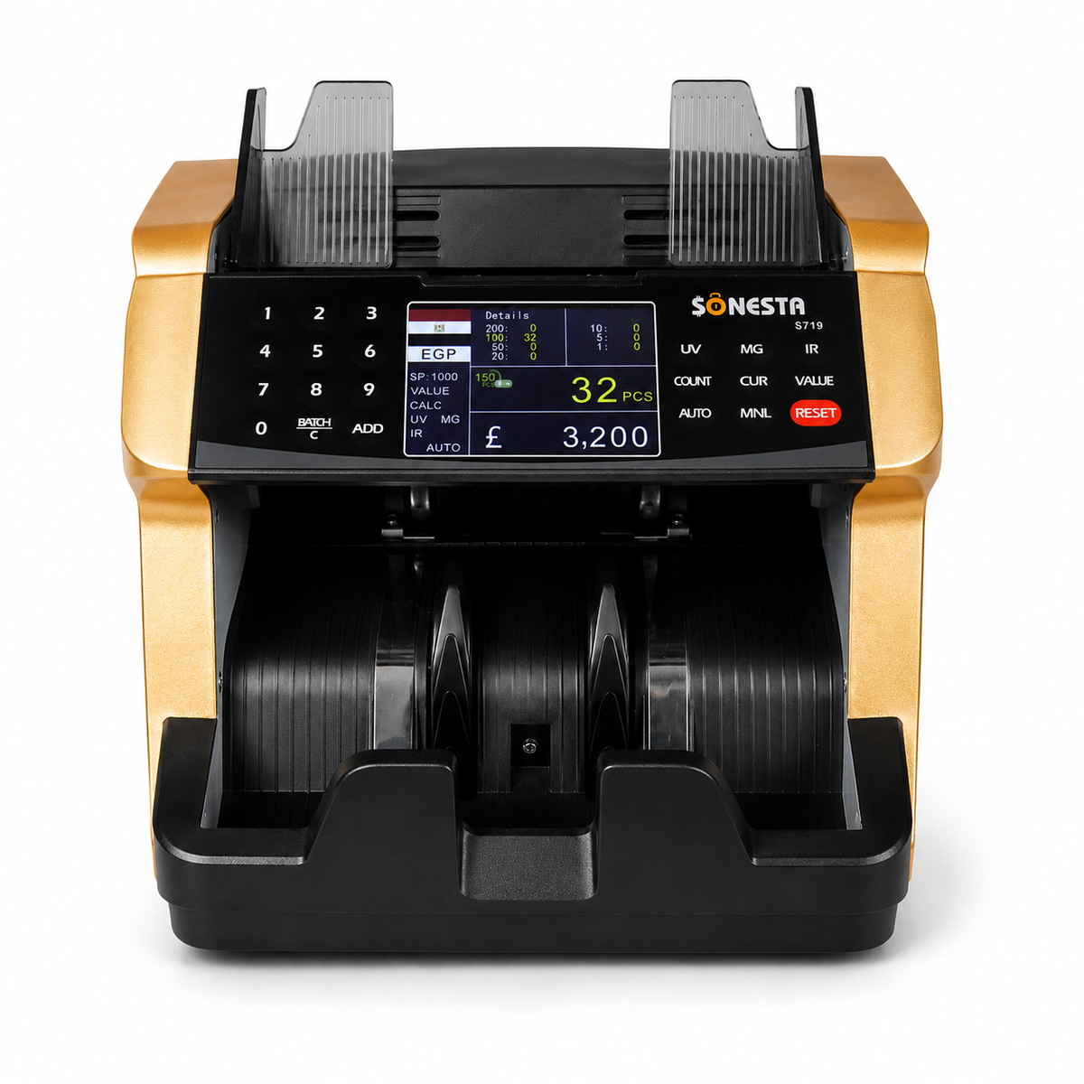 Sonesta S719 Money Counting Machine | TFT Color Display & 7-Currency Support